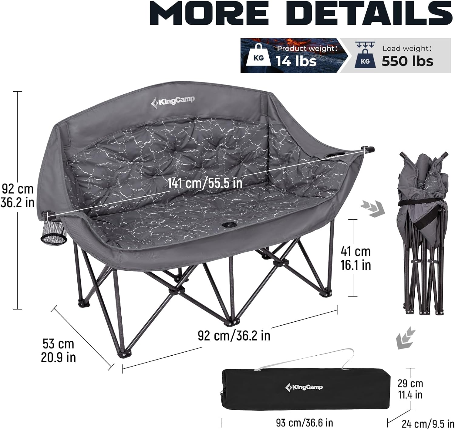 Silla de camping dos cuerpos| Alta resistencia