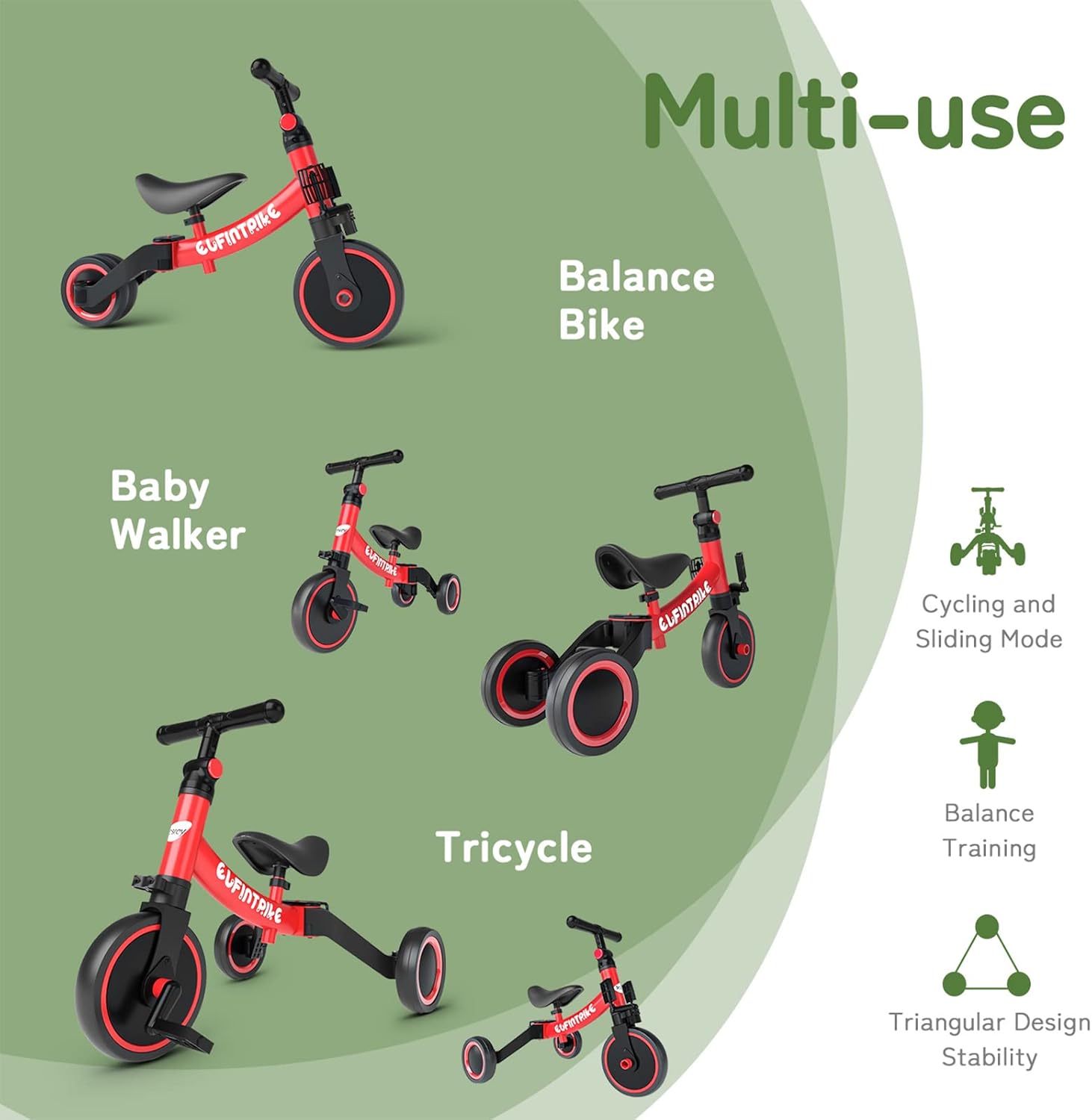 Bicicleta para niñas y niños 5 en 1 | 1 a 4 años