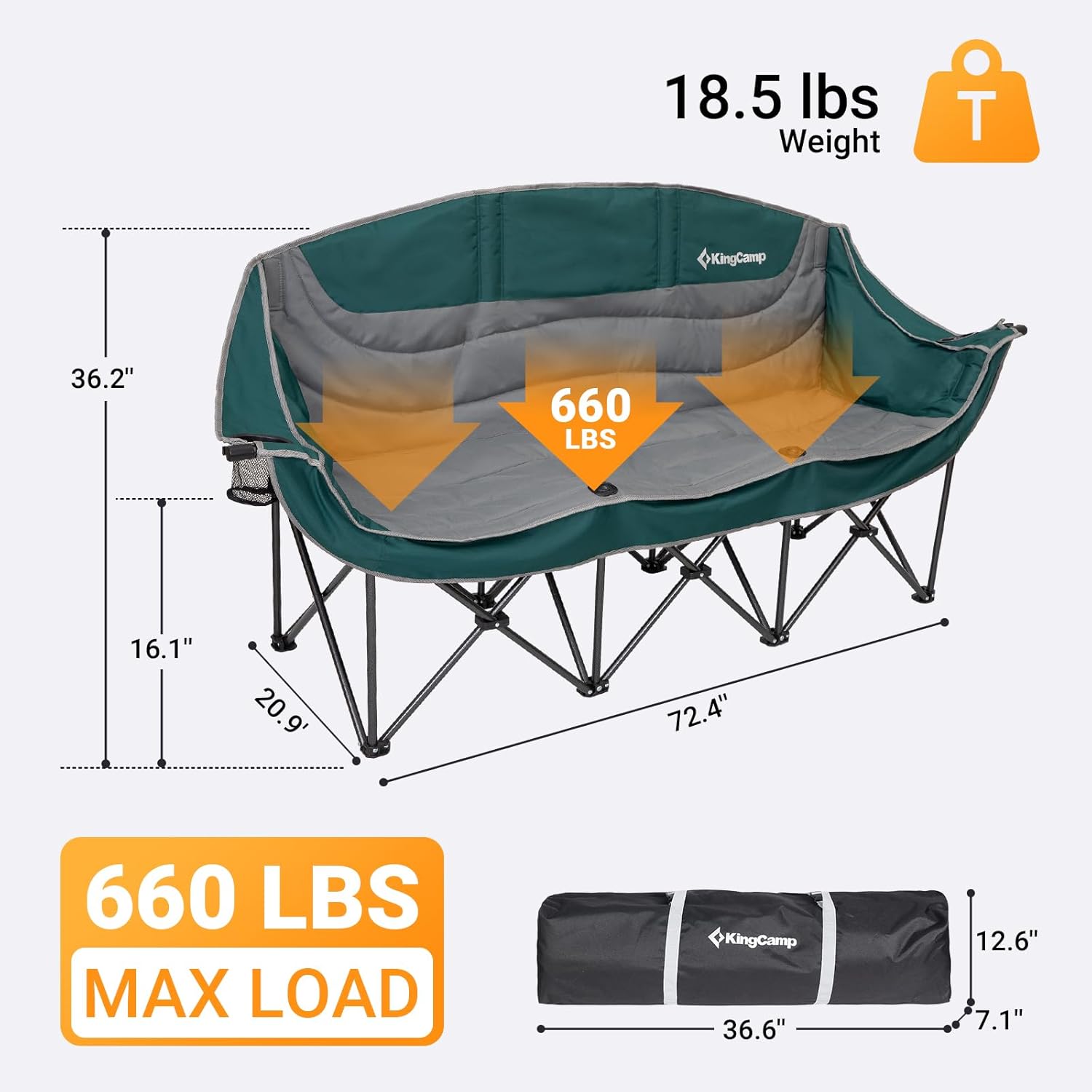 Silla de camping tres cuerpos| Alta resistencia