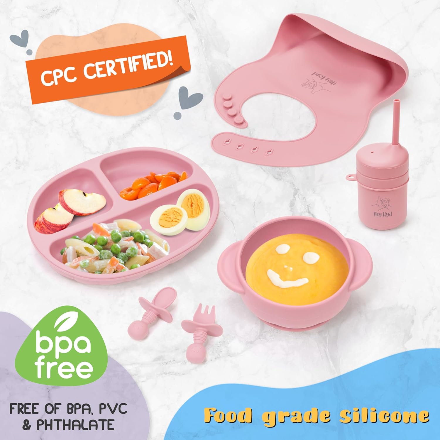 Set de artículos esenciales de silicona para bebé