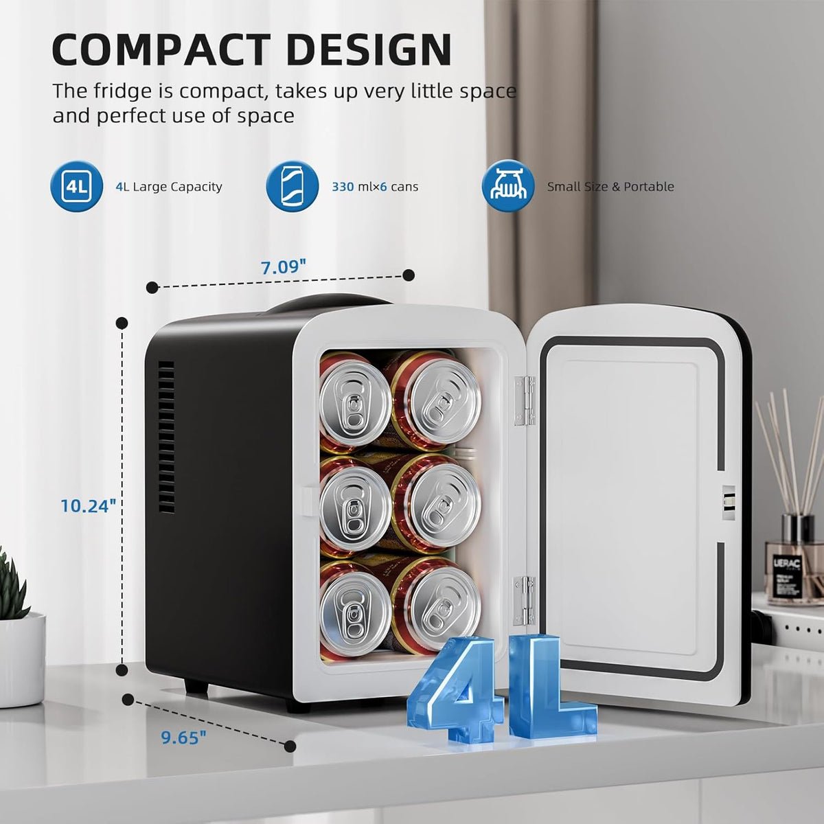Mini nevera | 4 litros - 6 latas | Requiere Transformador 100W