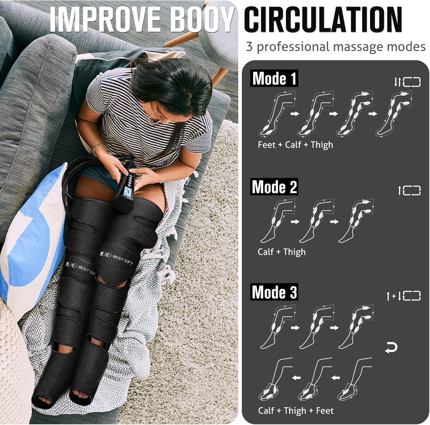 Maseajador de compresión de aire con calor