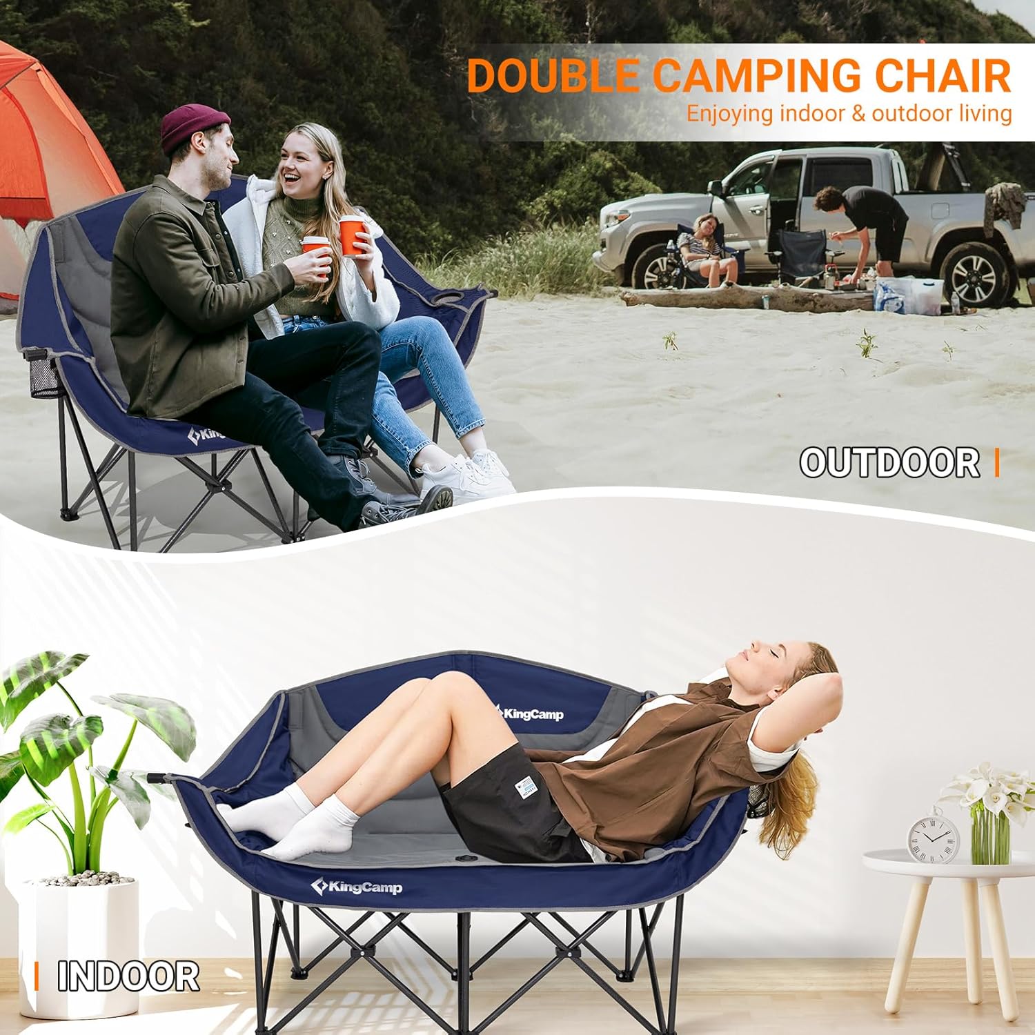 Silla de camping dos cuerpos| Alta resistencia
