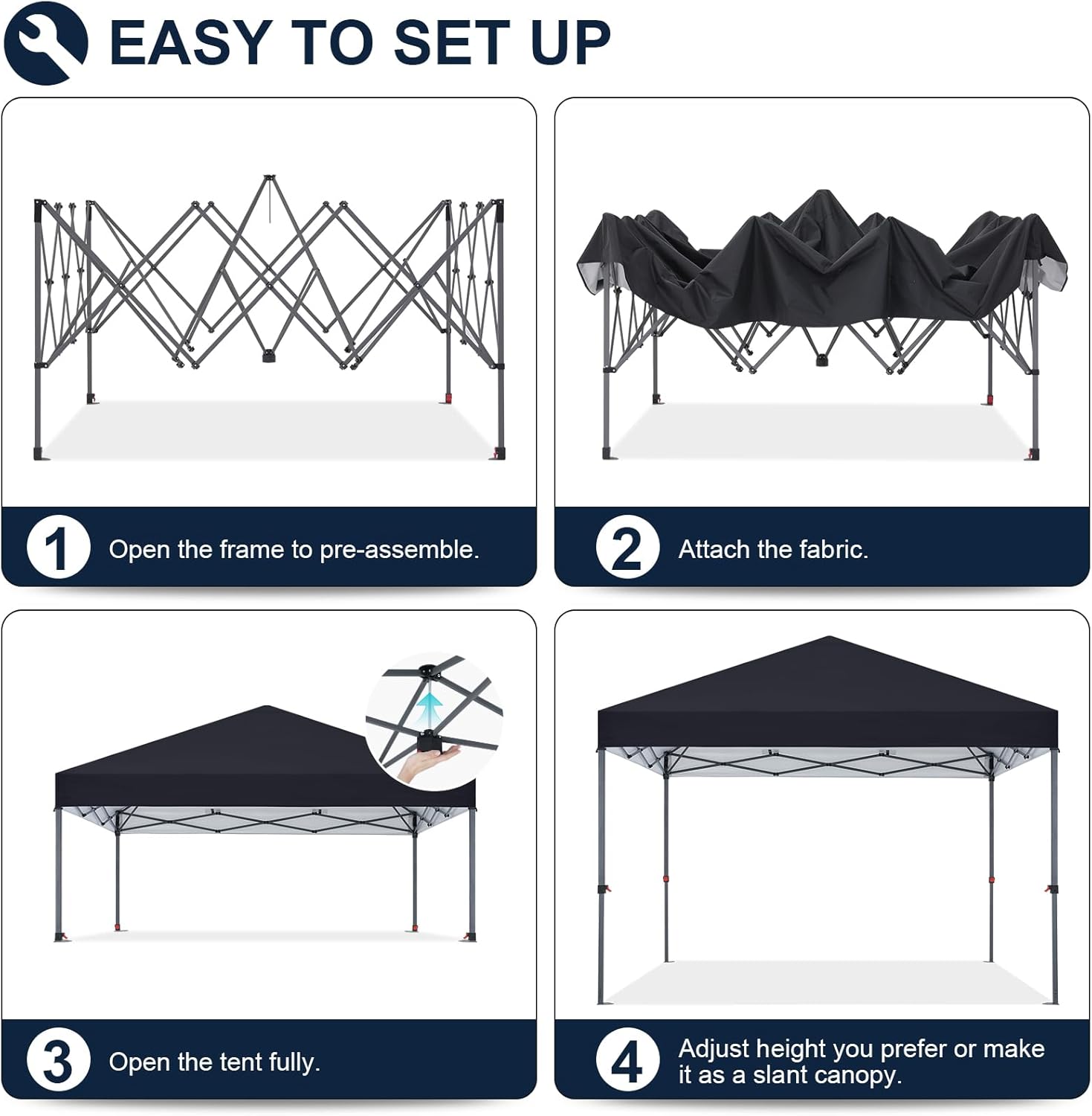 Tienda de campaña con toldo | Fácil instalación | Portátil 3x3 mt