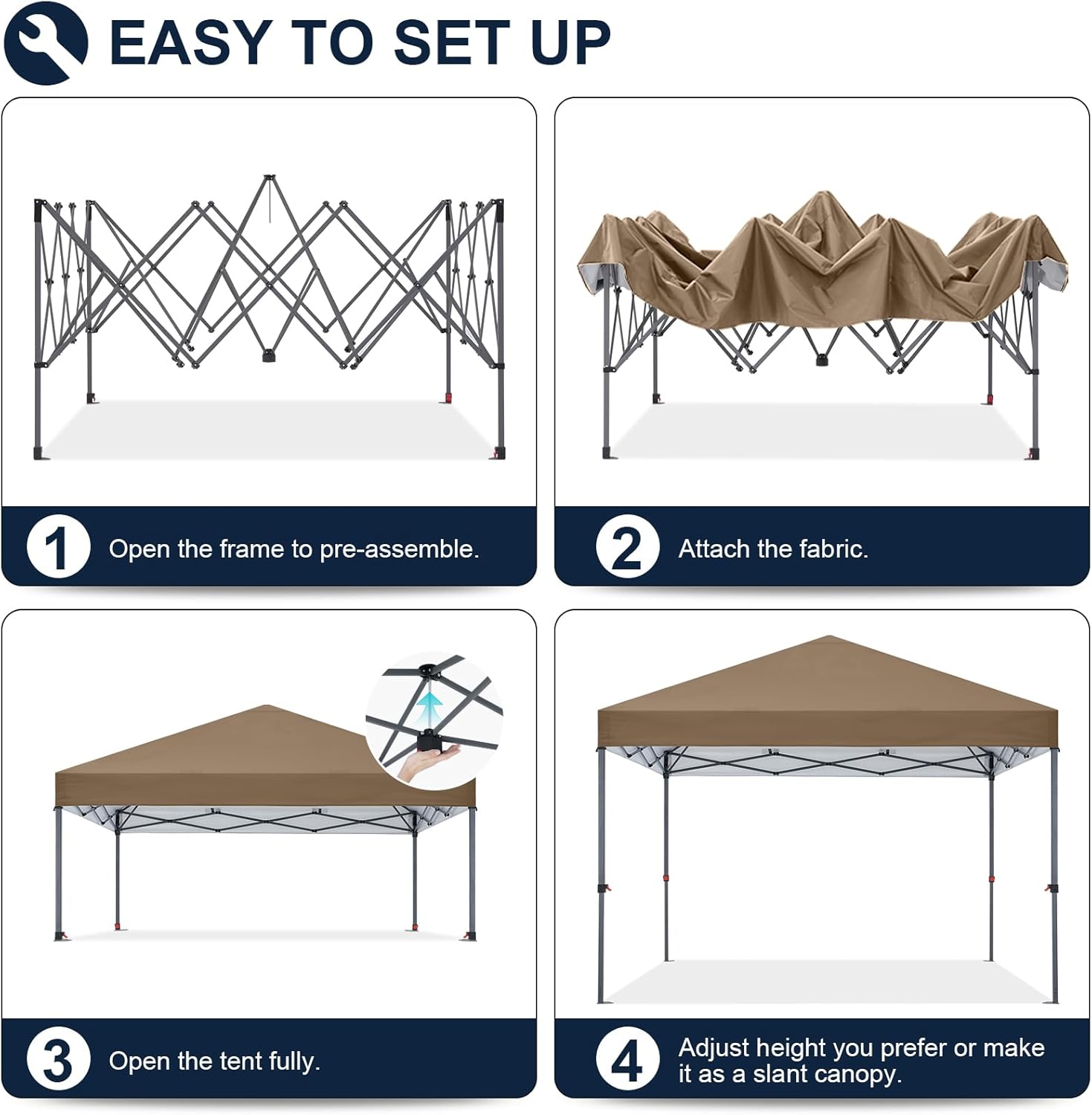 Tienda de campaña con toldo | Fácil instalación | Portátil 3x3 mt