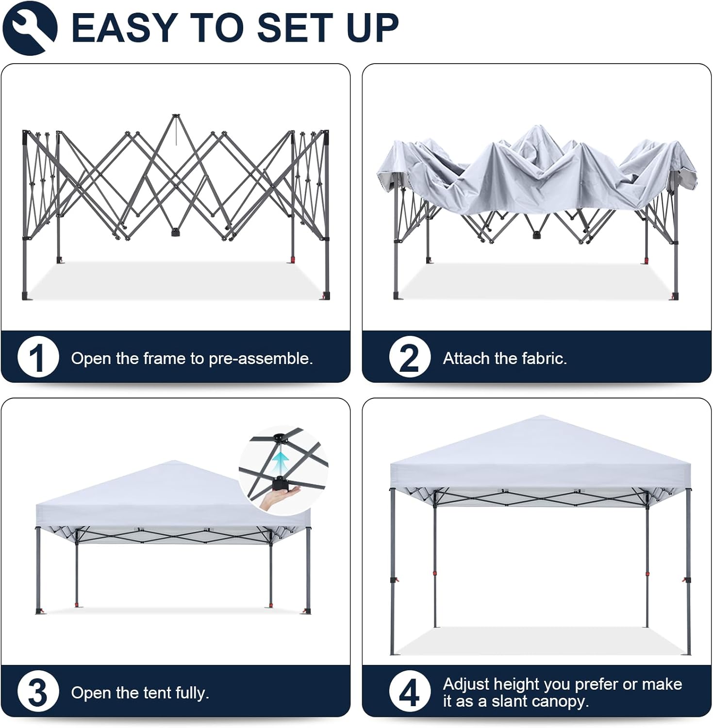 Tienda de campaña con toldo | Fácil instalación | Portátil 3x3 mt