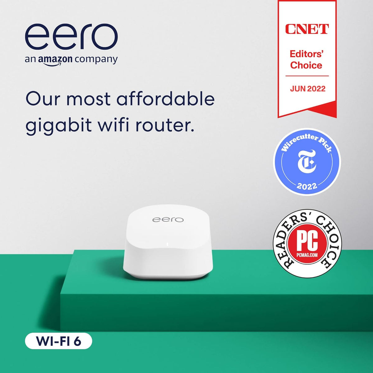 Eero 6+ | Router WiFi 6 Mesh | 1 Gbps | Cobertura mínima 140 m2