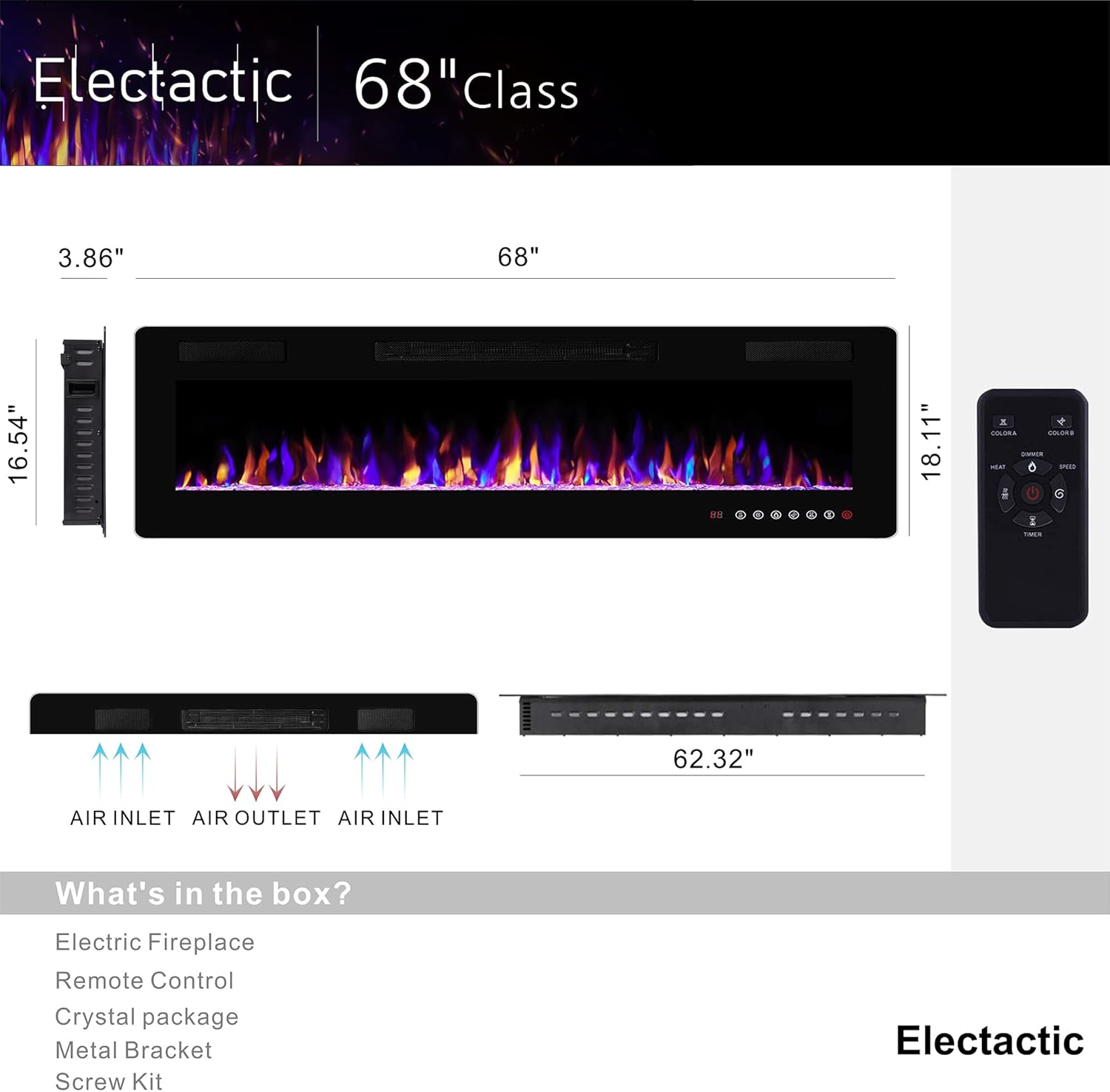 Chimenea Eléctrica Empotrable | 750 - 1500 W