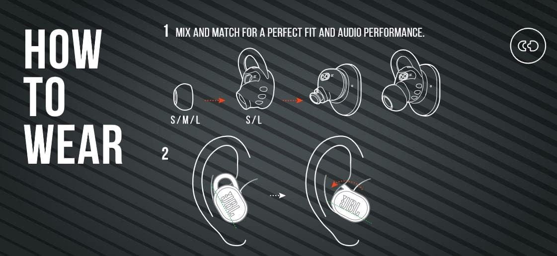 JBL Endurance Race TWS - Auriculares deportivos inalámbricos impermeables