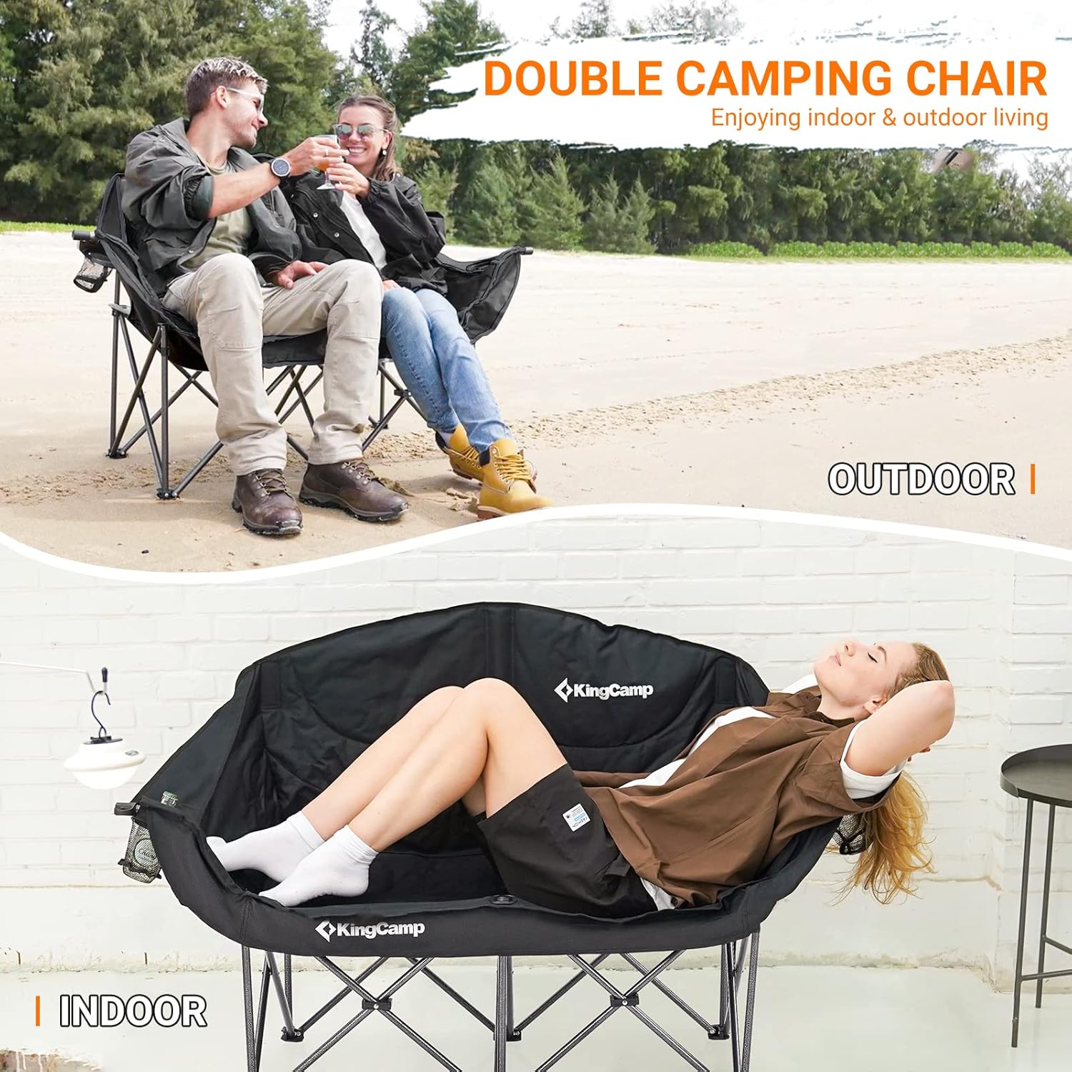 Silla de camping dos cuerpos| Alta resistencia