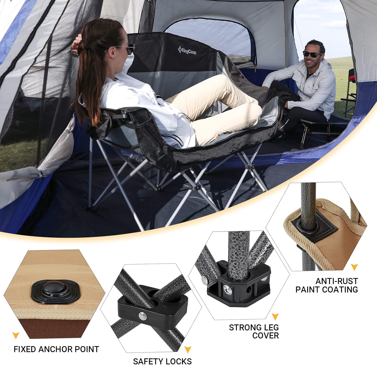 Silla de camping dos cuerpos| Alta resistencia