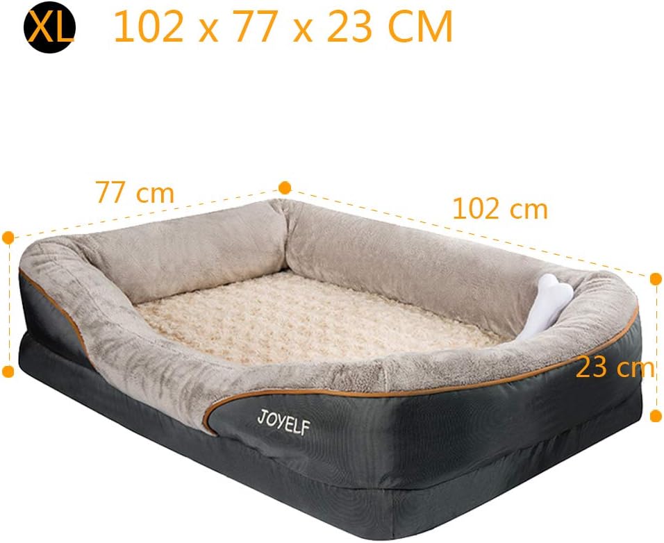 Cama ortopédica | Funda extraíble lavable | Mascotas grandes | 40x30x9 pulgadas