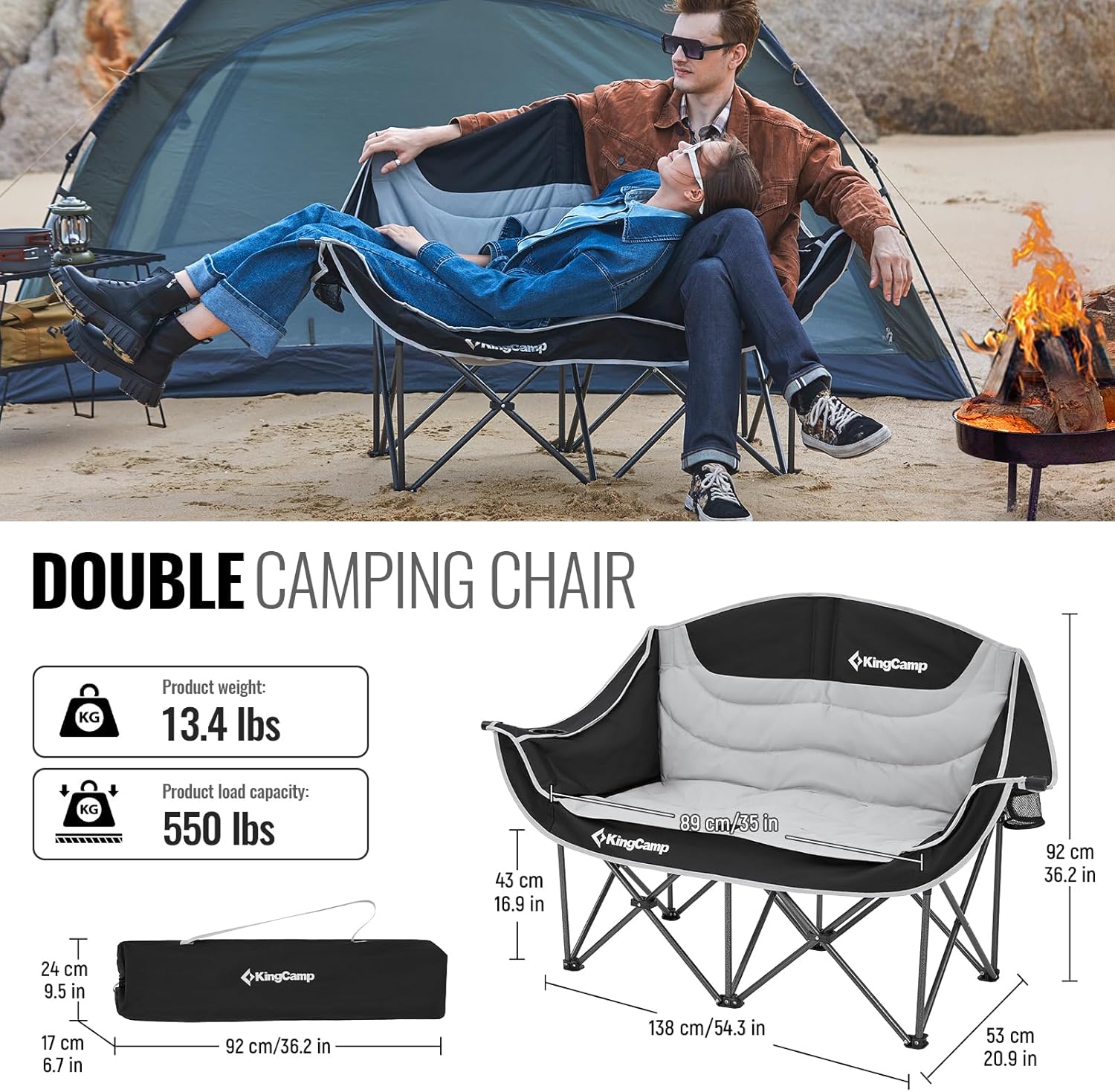 Silla de camping dos cuerpos| Alta resistencia