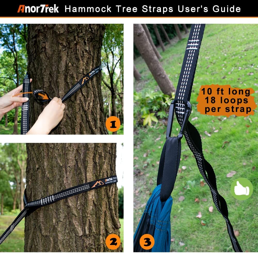 AnorTrek Hamaca de camping profesional con mosquitera