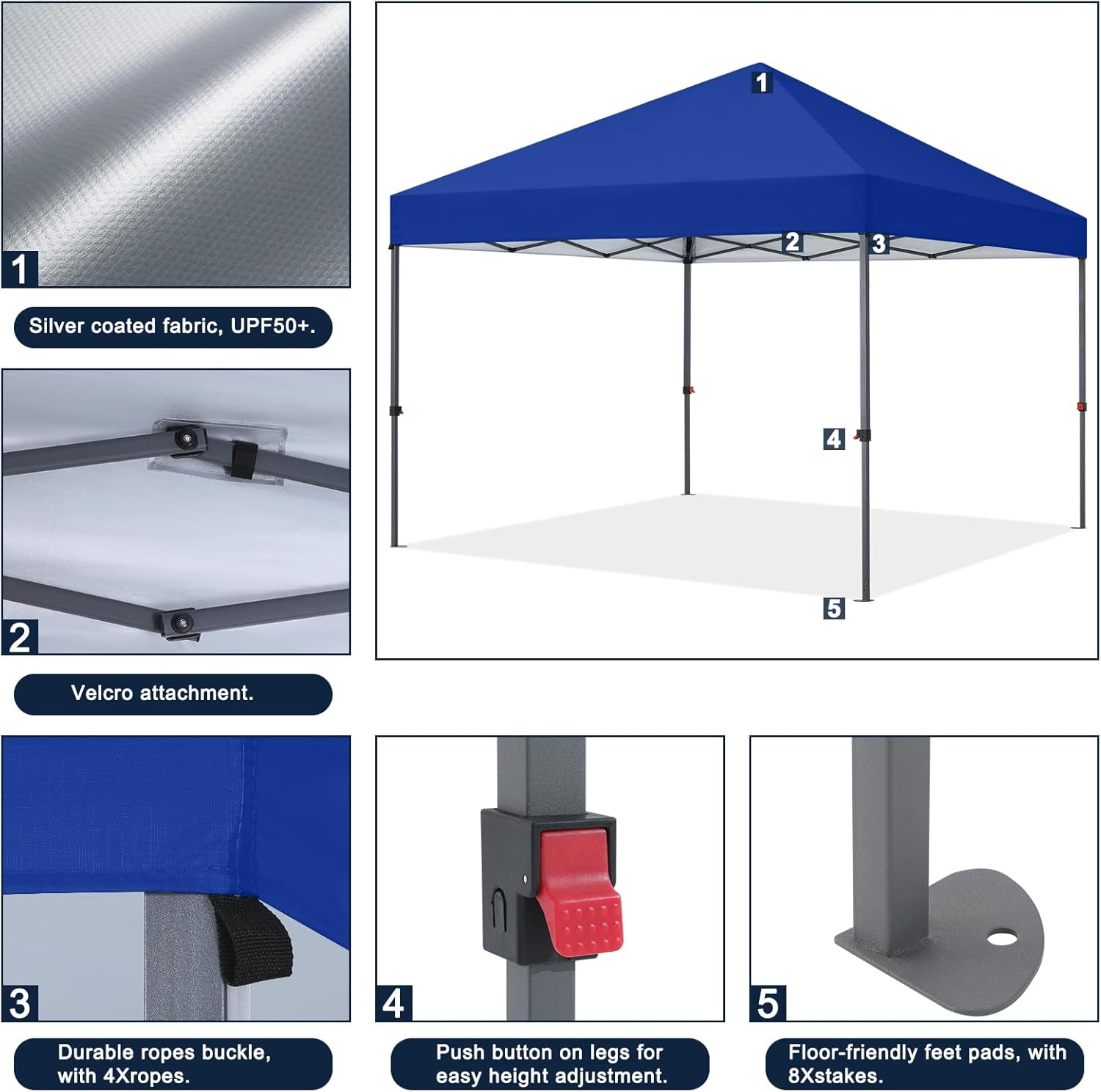 Tienda de campaña con toldo | Fácil instalación | Portátil 3x3 mt