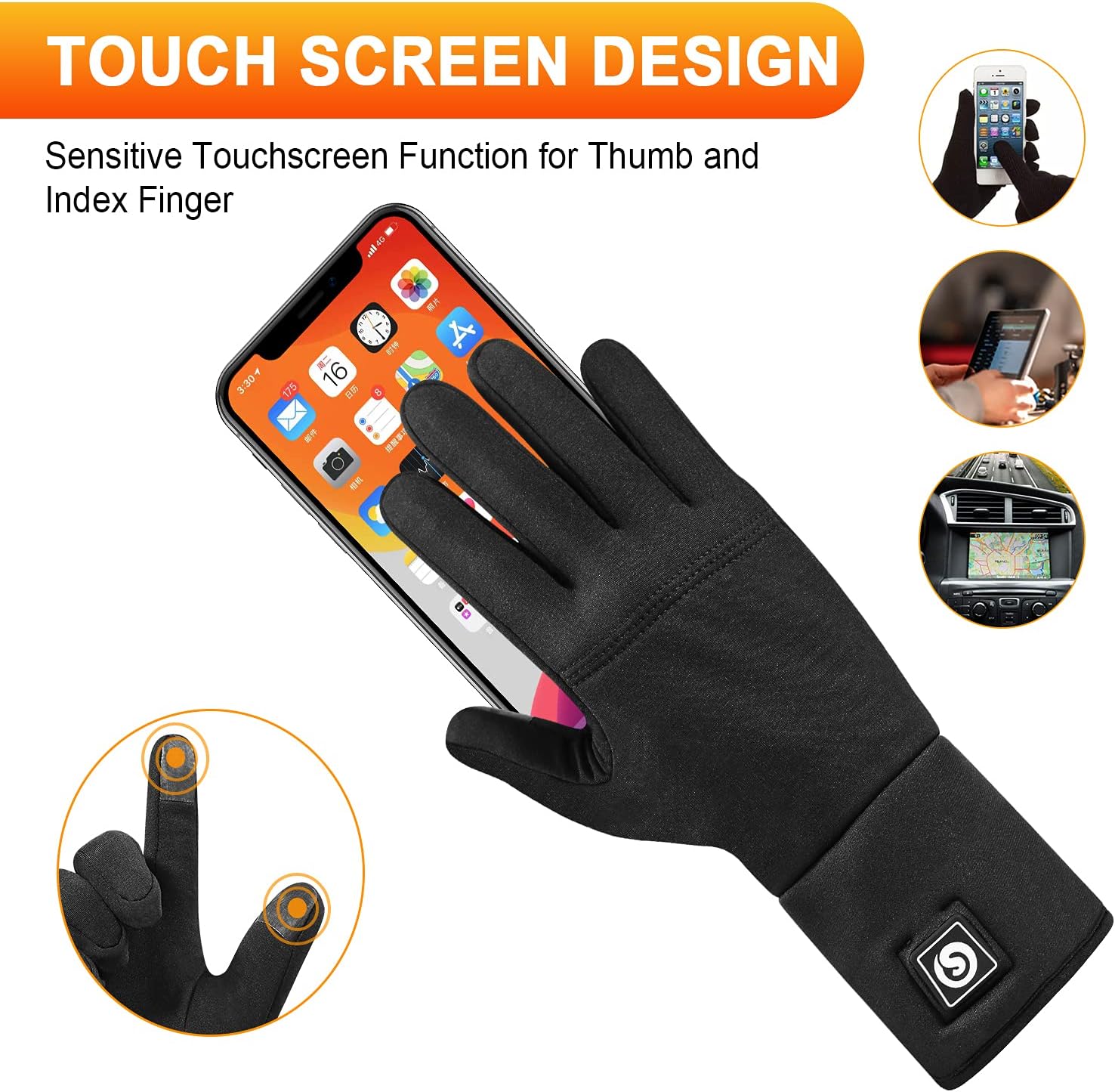 Guantes térmicos para hombres y mujeres con batería recargable