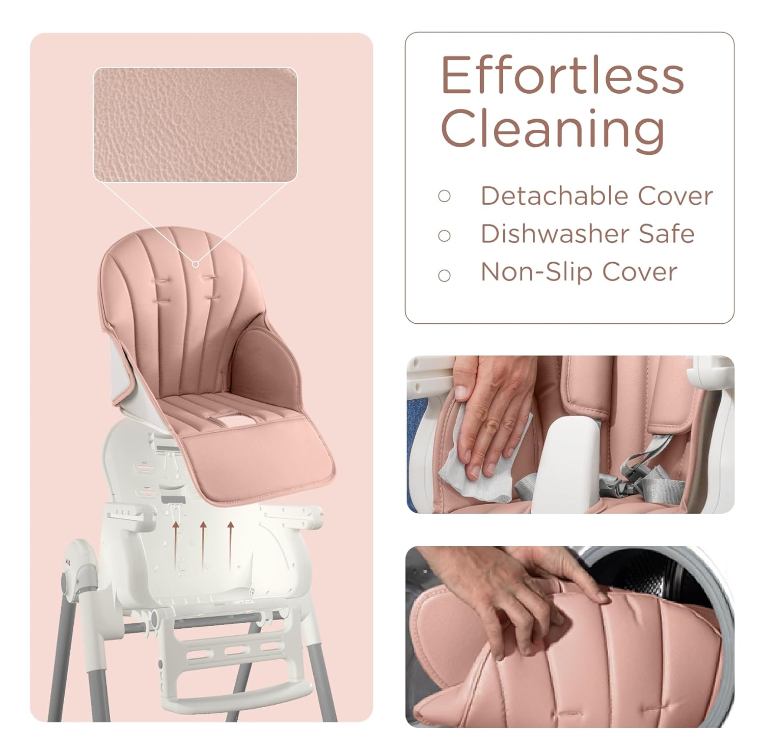 Silla alta plegable 3 en 1 para bebé | Asiento y Bandeja Extraibles