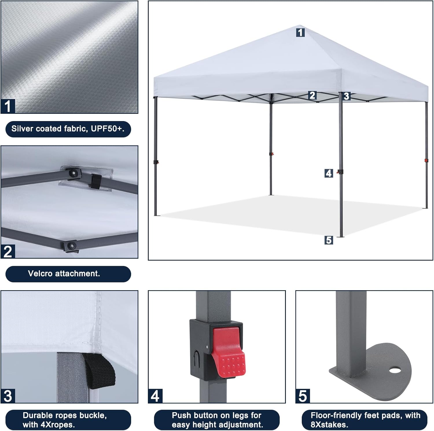 Tienda de campaña con toldo | Fácil instalación | Portátil 3x3 mt