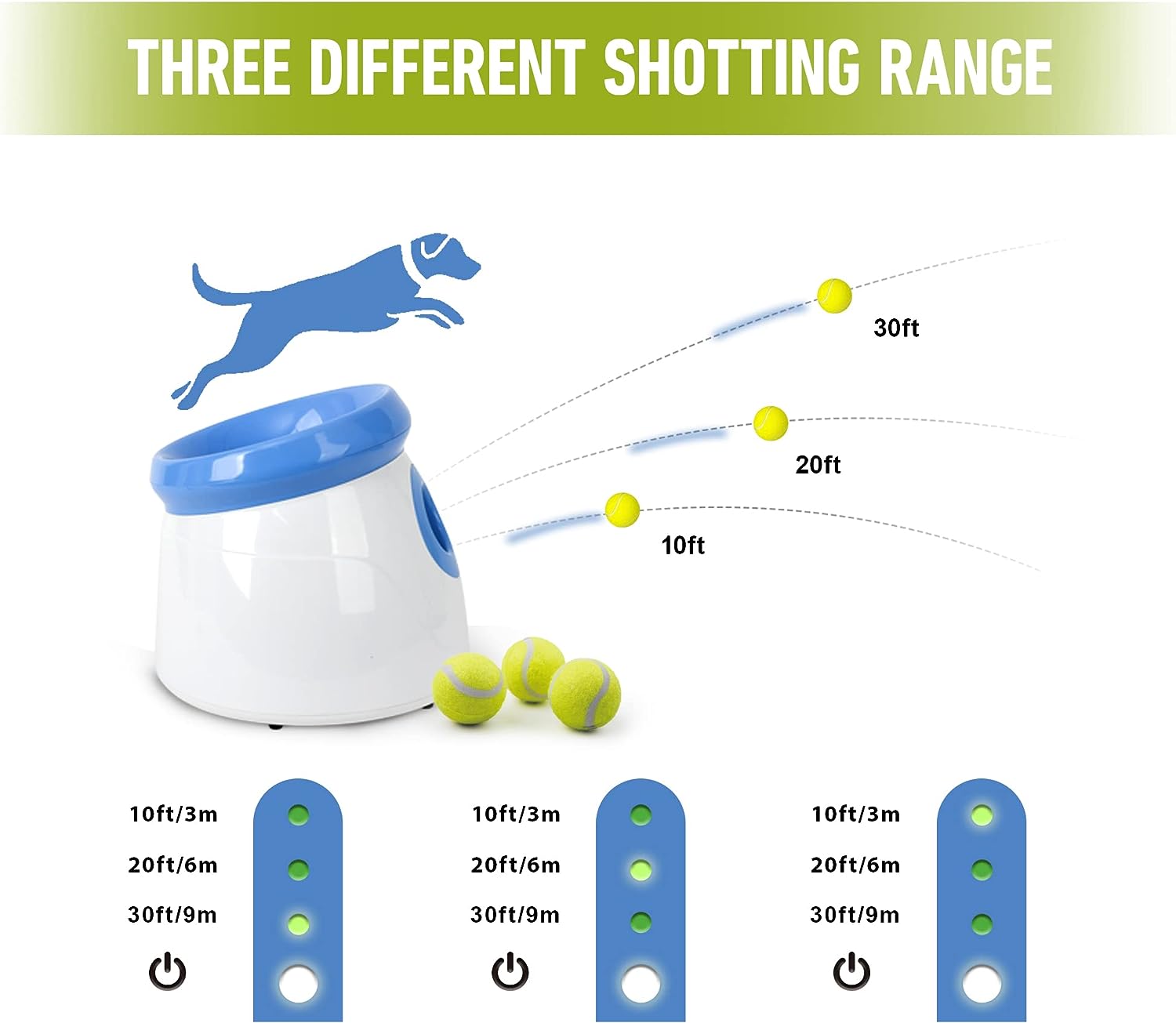 Lanzador automático interactivo de pelotas 2" para perros raza chica