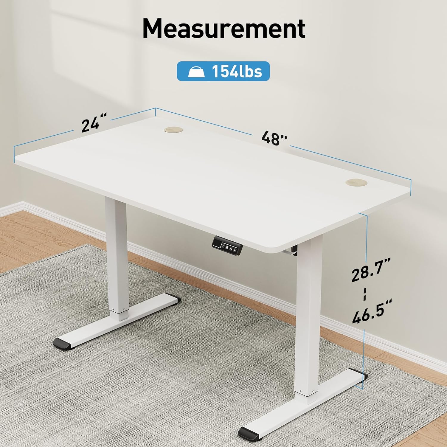 Escritorio eléctrico ajustable de una pieza