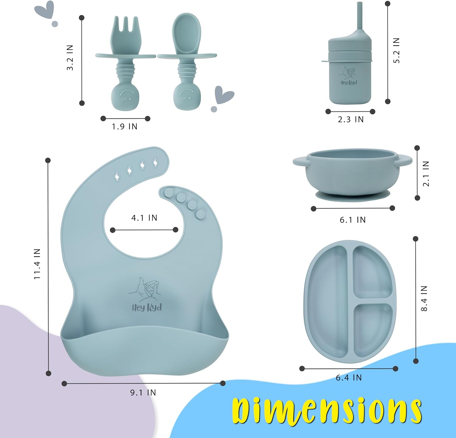 Set de artículos esenciales de silicona para bebé