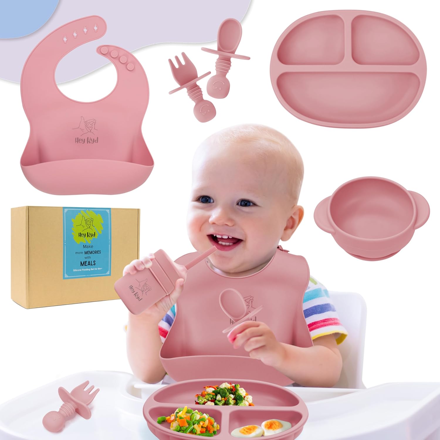 Set de artículos esenciales de silicona para bebé