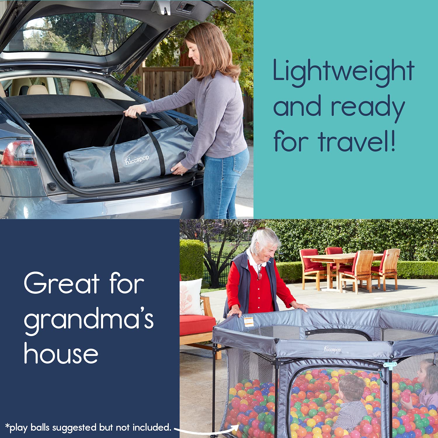 Hiccapop - Corralito portátil para bebés y niños pequeños con cúpula (135 Cm)