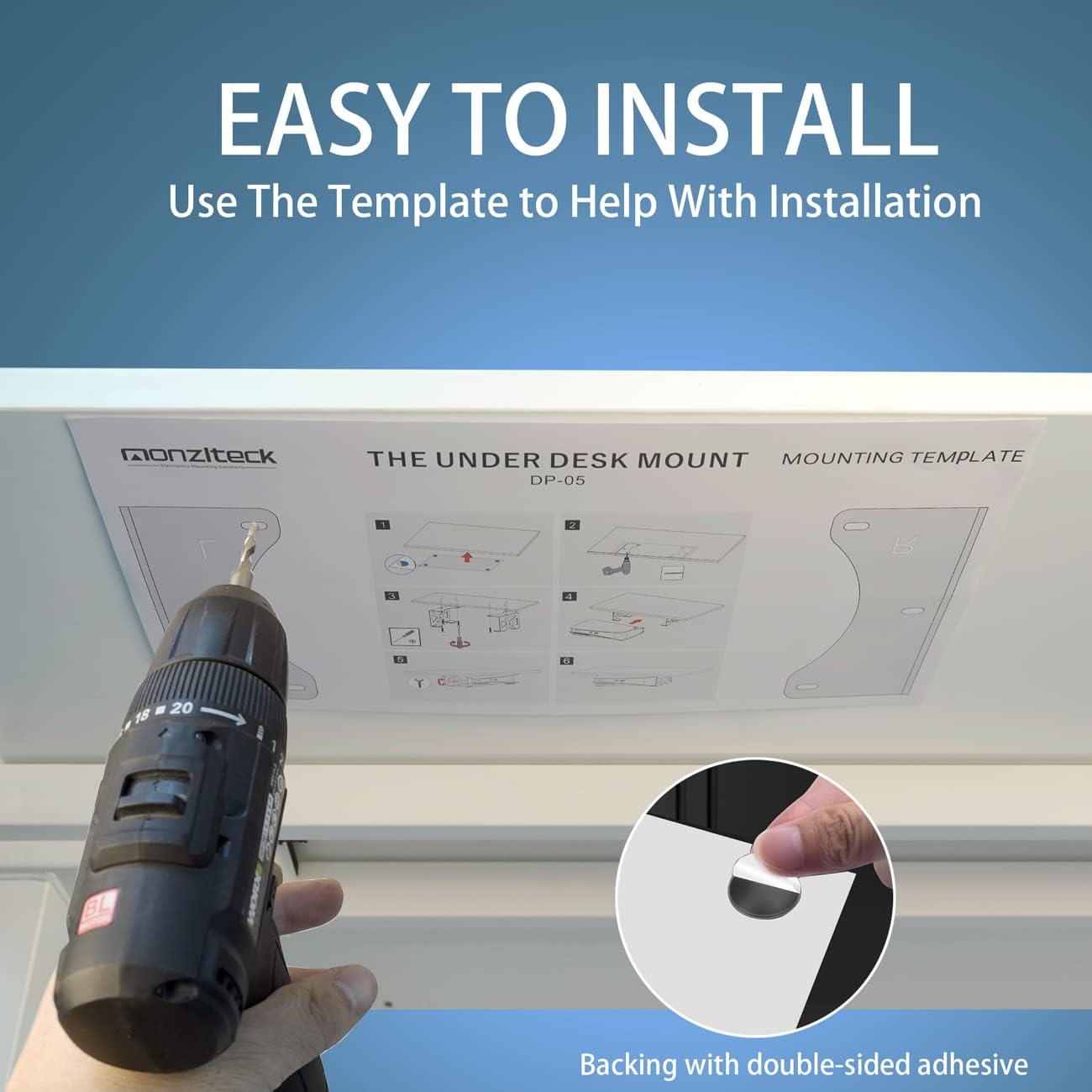Monzlteck Soporte para debajo del escritorio para PS5