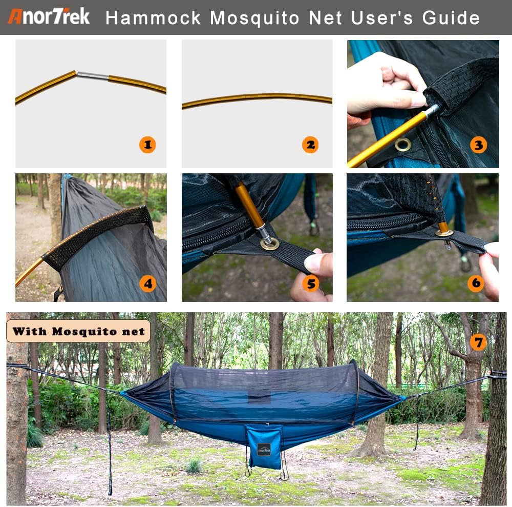AnorTrek Hamaca de camping profesional con mosquitera