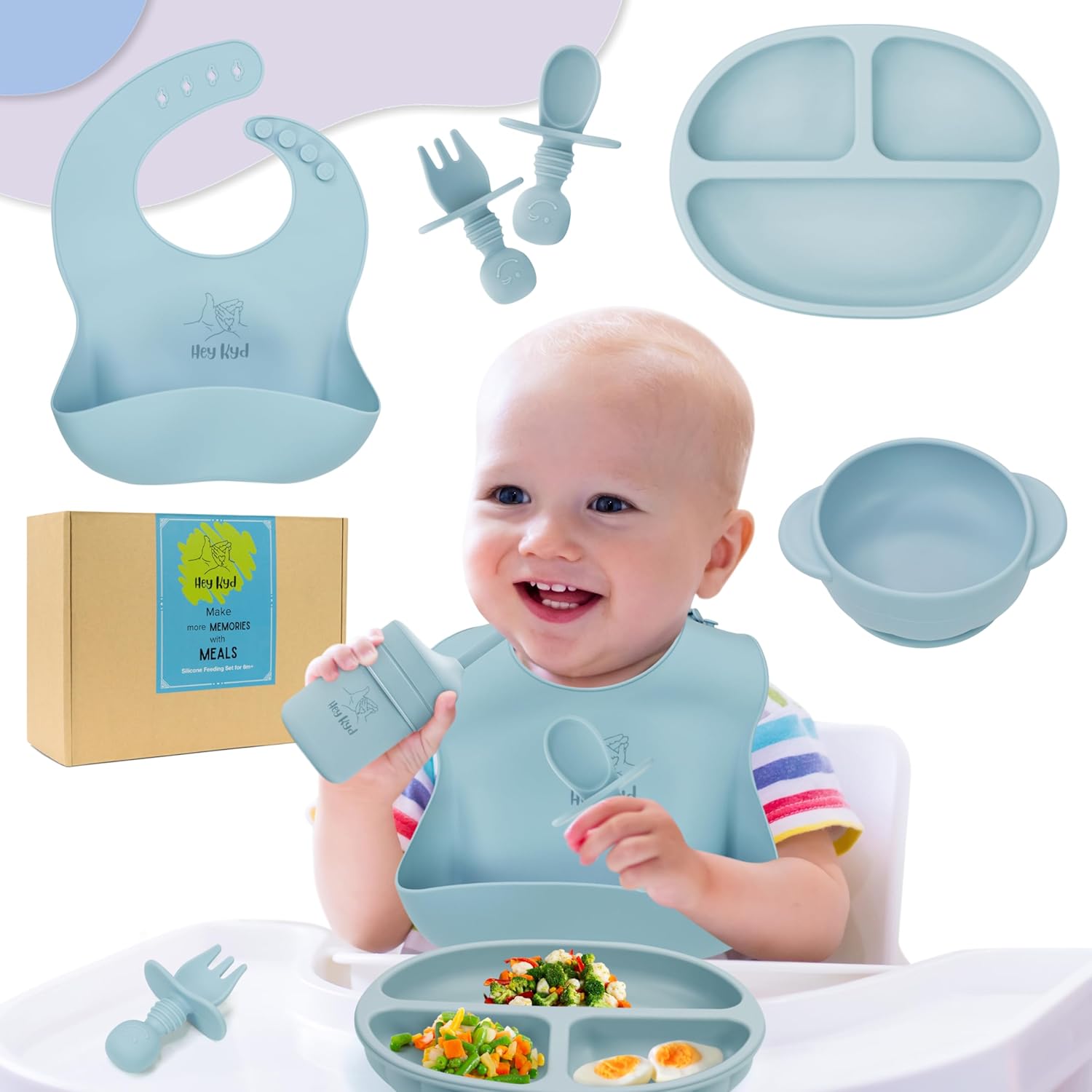 Set de artículos esenciales de silicona para bebé