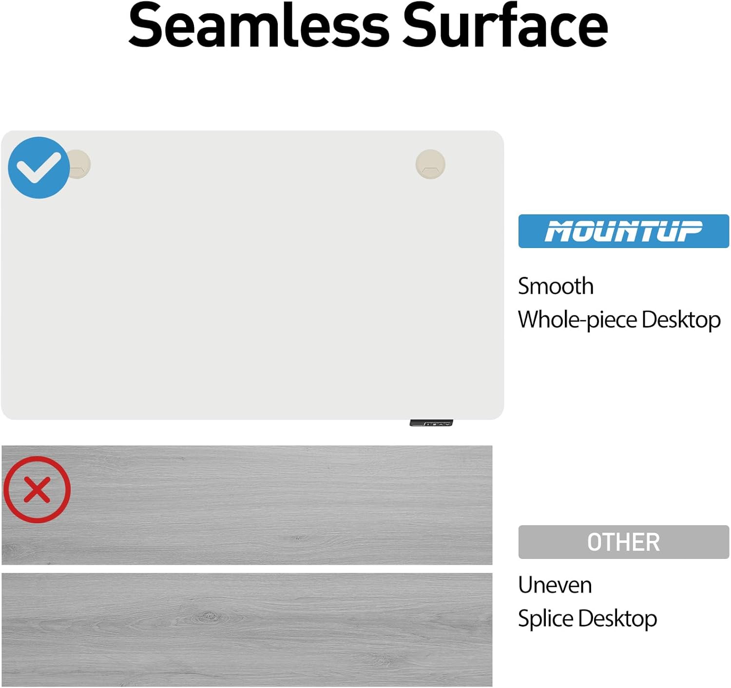 Escritorio eléctrico ajustable de una pieza