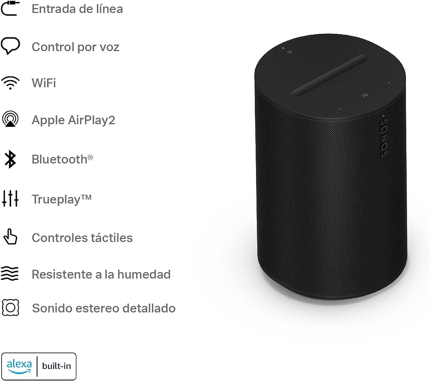 Sonos Altavoz inalámbrico Era 100 Negro