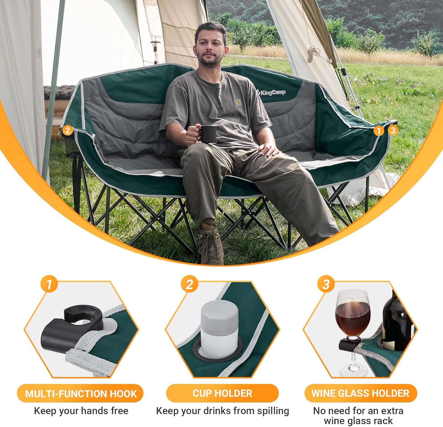 Silla de camping tres cuerpos| Alta resistencia