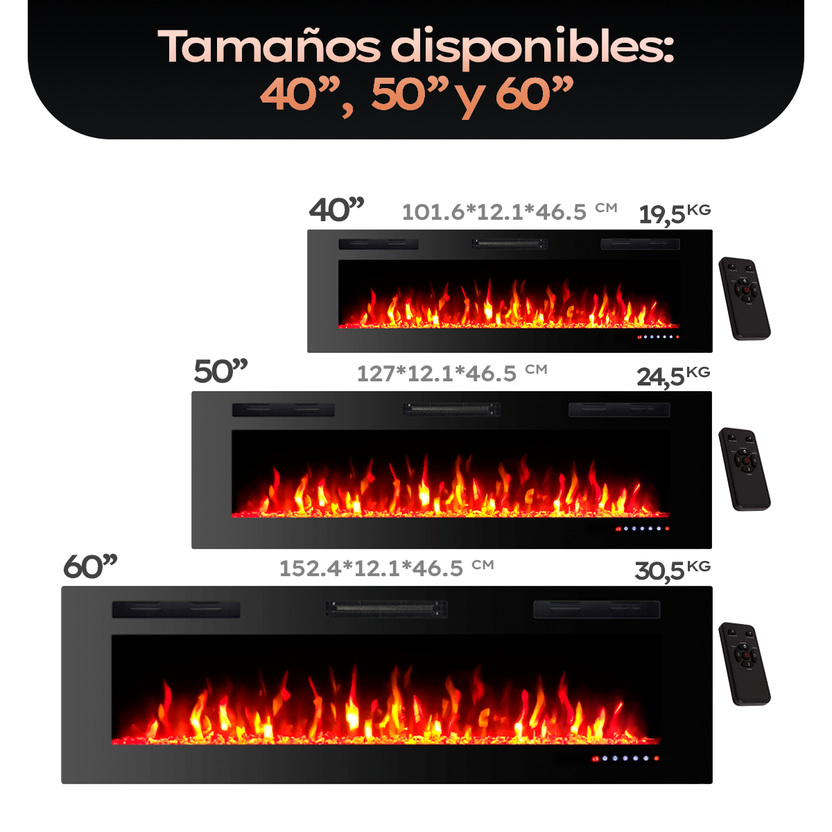 Chimenea Eléctrica Empotrable
