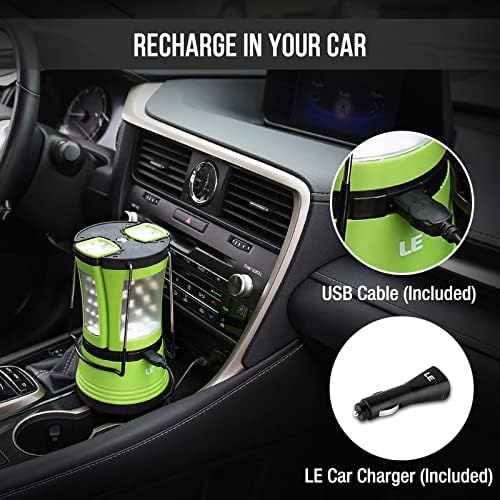 Linterna de camping LED recargable, 600 lm, linterna desmontable