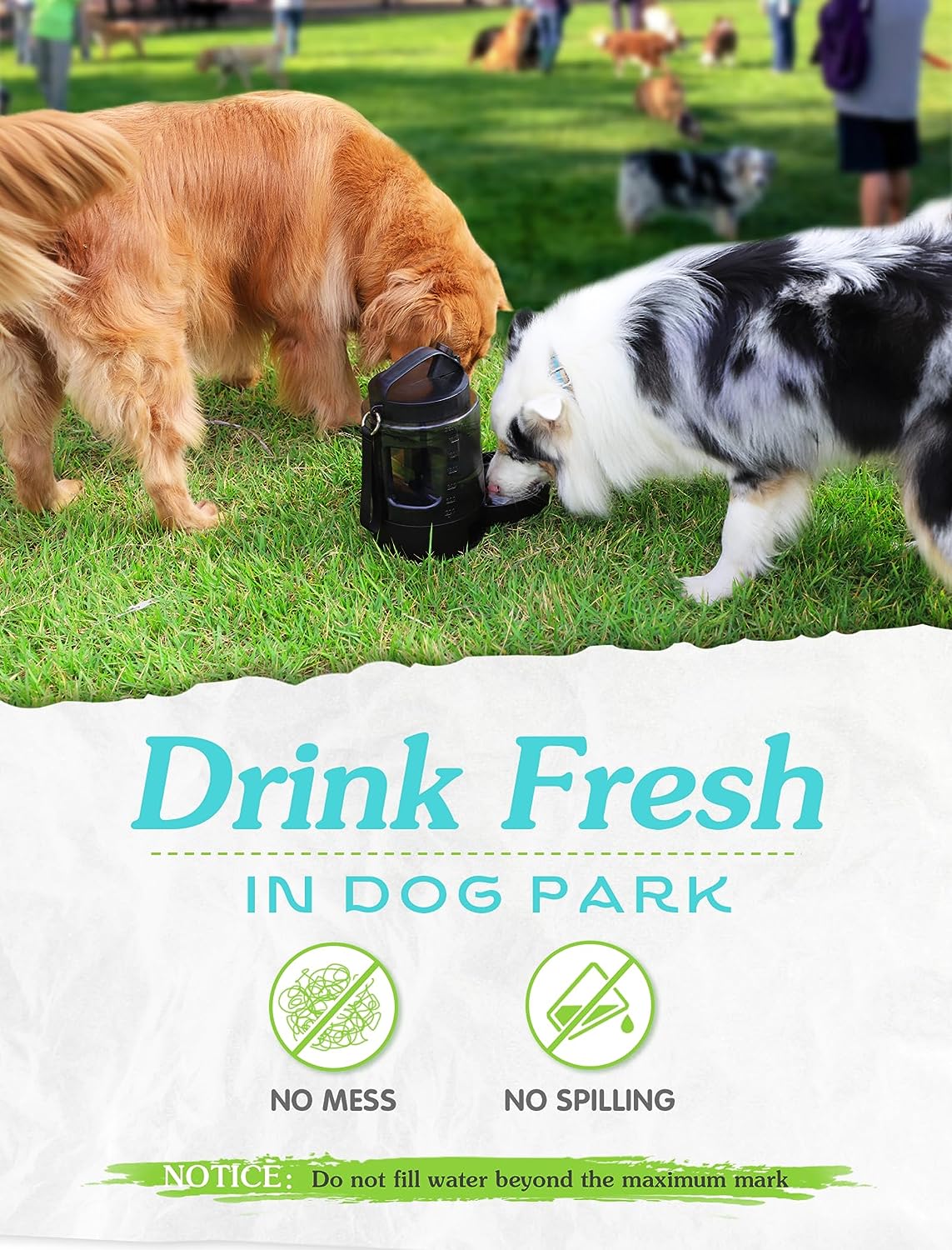 Botella de agua 2,2L portátil de viaje para mascota