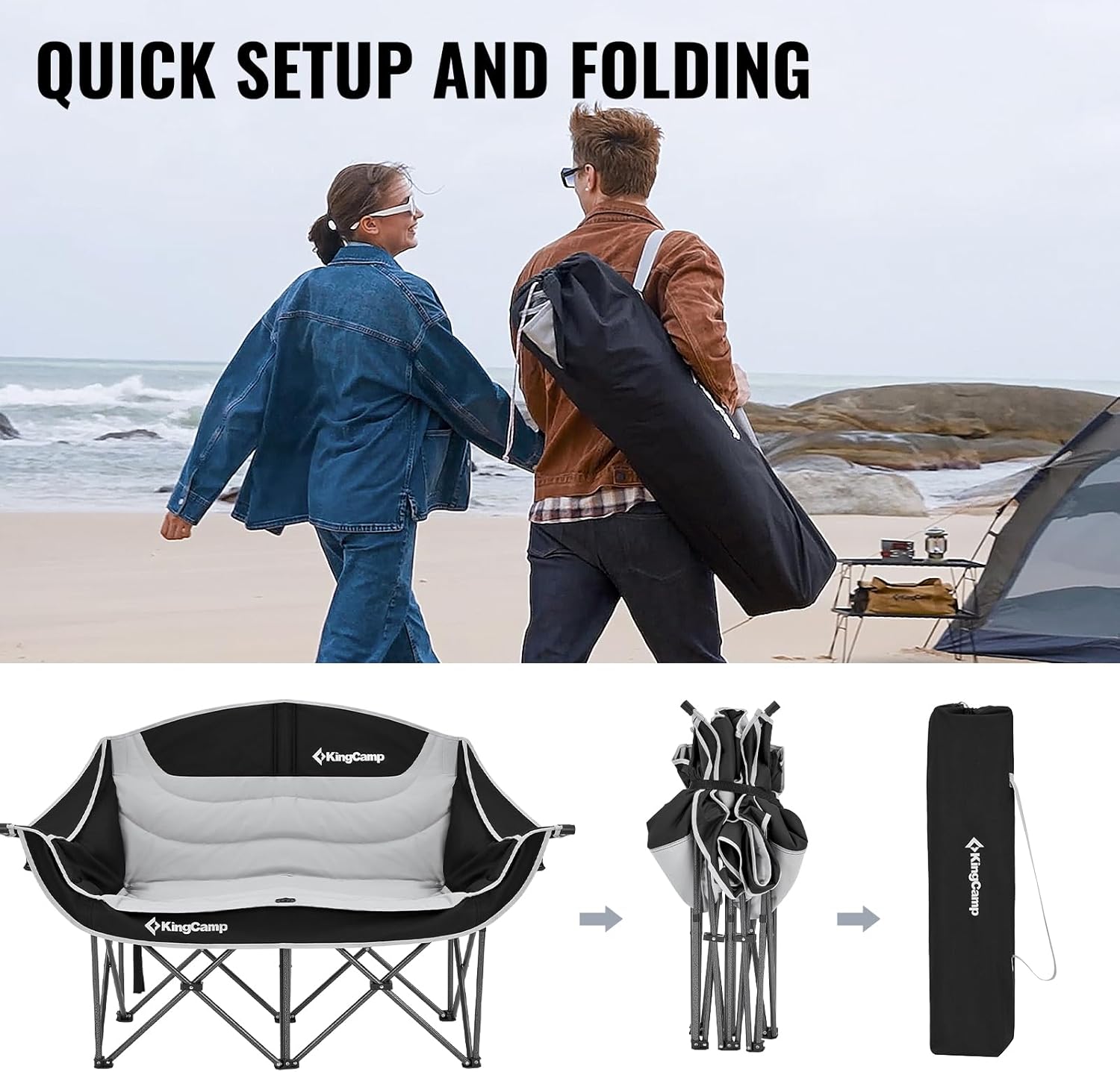 Silla de camping dos cuerpos| Alta resistencia