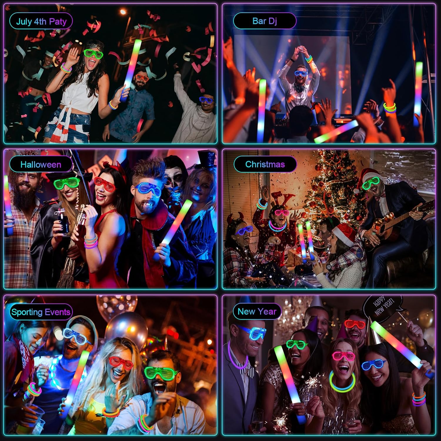 Pack 248 Artículos luminosos para Fiestas