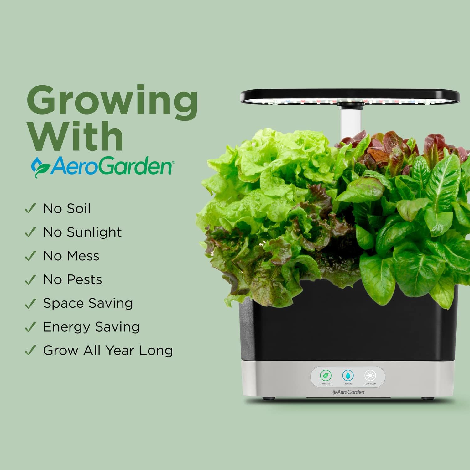 AeroGarden Sistema hidropónico para jardín interior, color blanco
