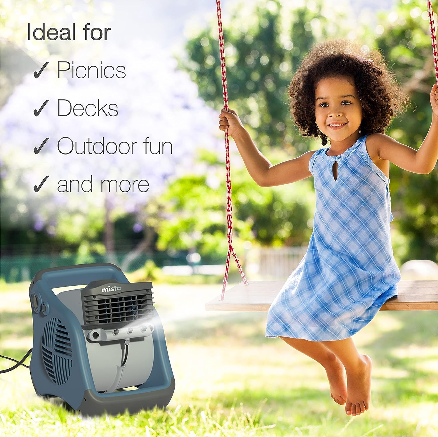 Ventilador de nebulización para exteriores, ideal para deportes o camping