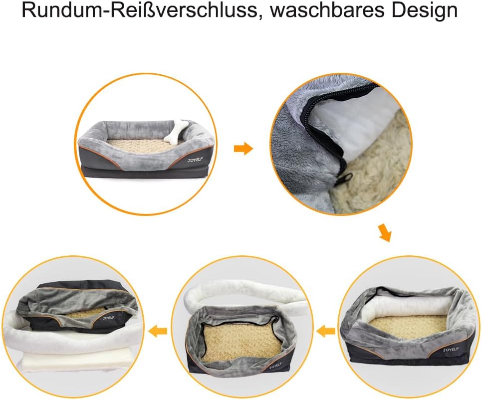 Cama ortopédica | Funda extraíble lavable | Mascotas grandes | 40x30x9 pulgadas