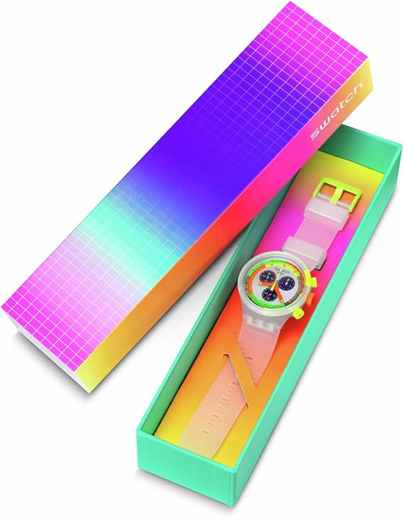 Reloj casual cuarzo | transparente Neón