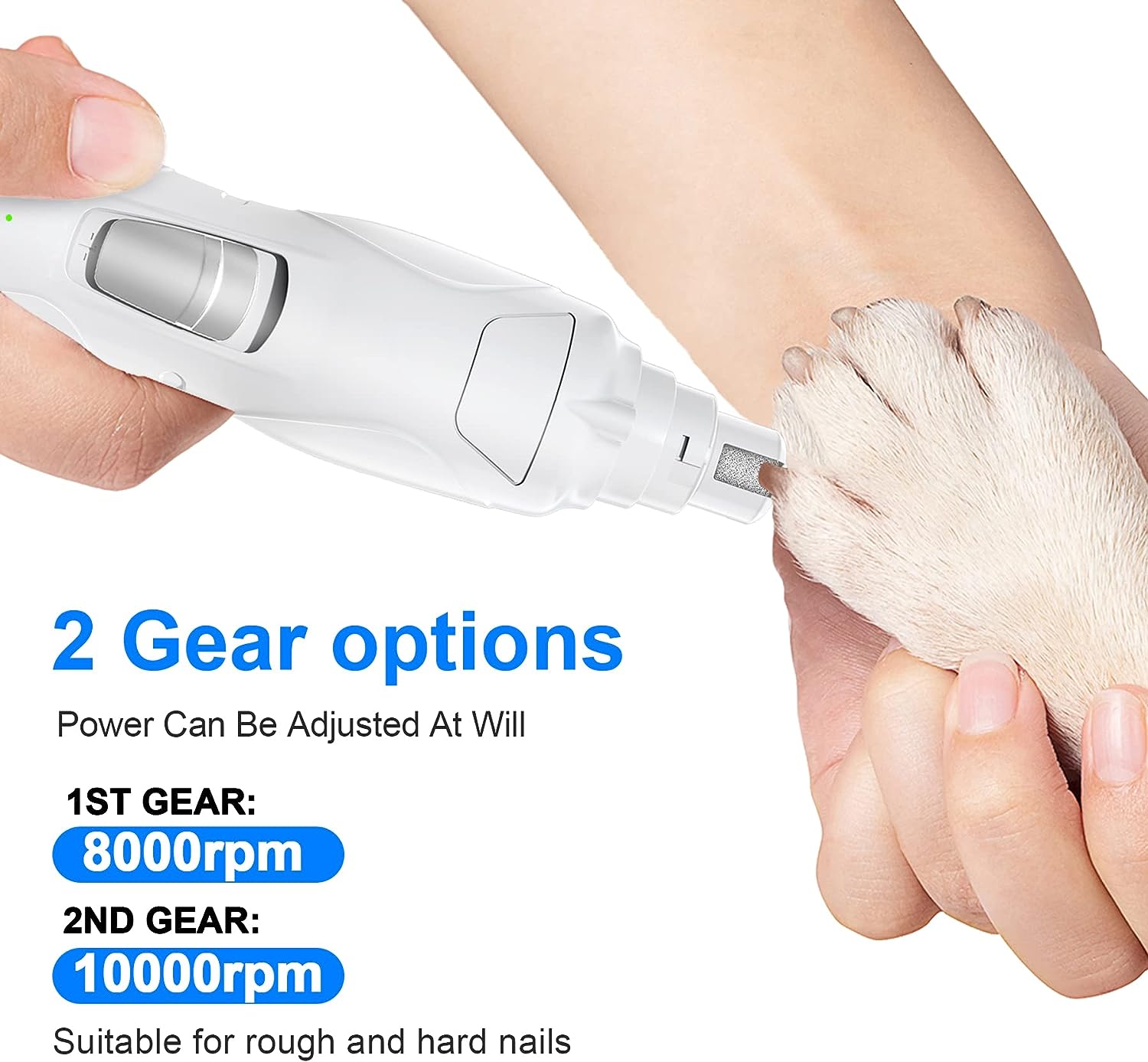 Molinillo de uñas para perros, silencioso, eléctrico para razas grandes y pequeñas