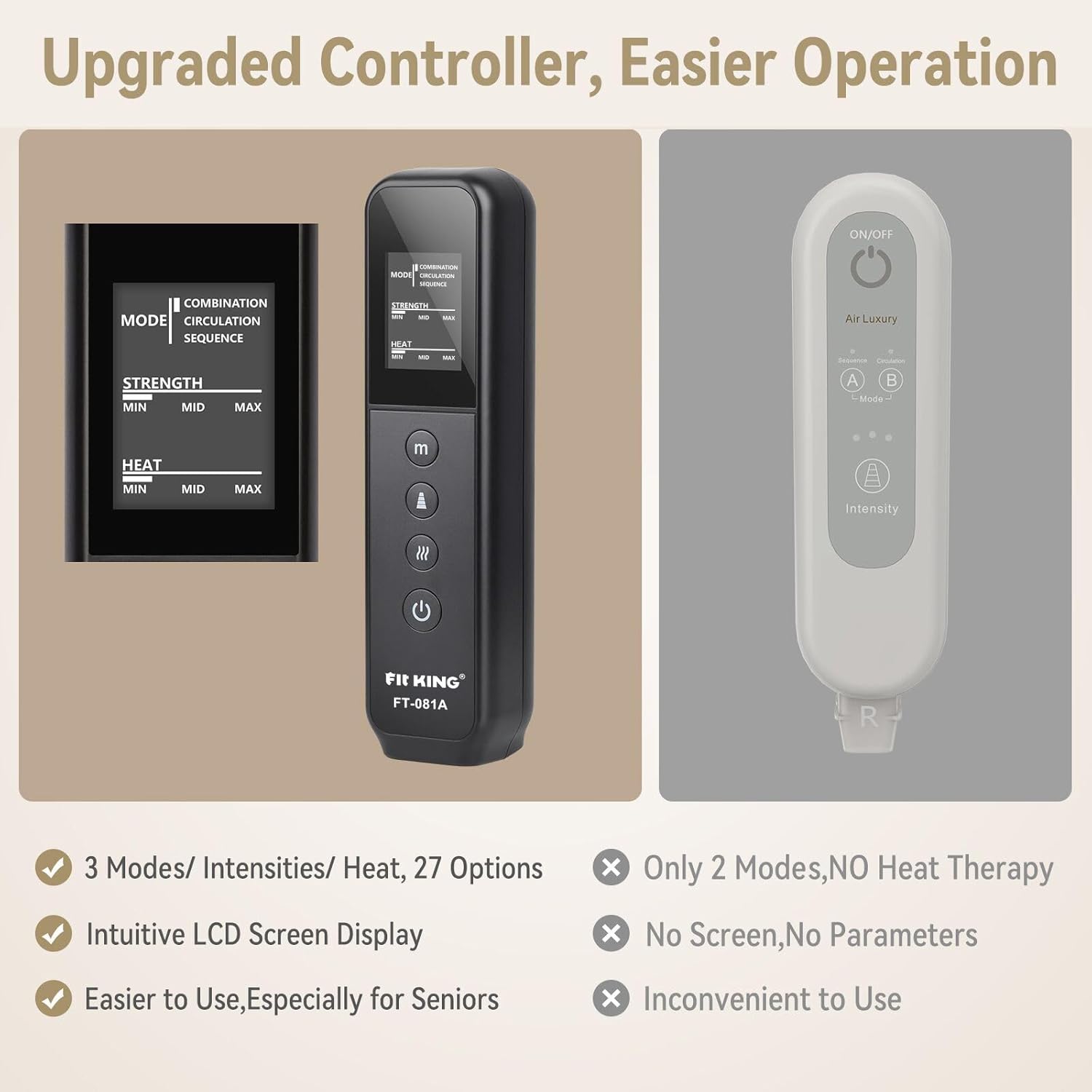 Masajeador de piernas con calor | Mejora circulación y alivia dolor