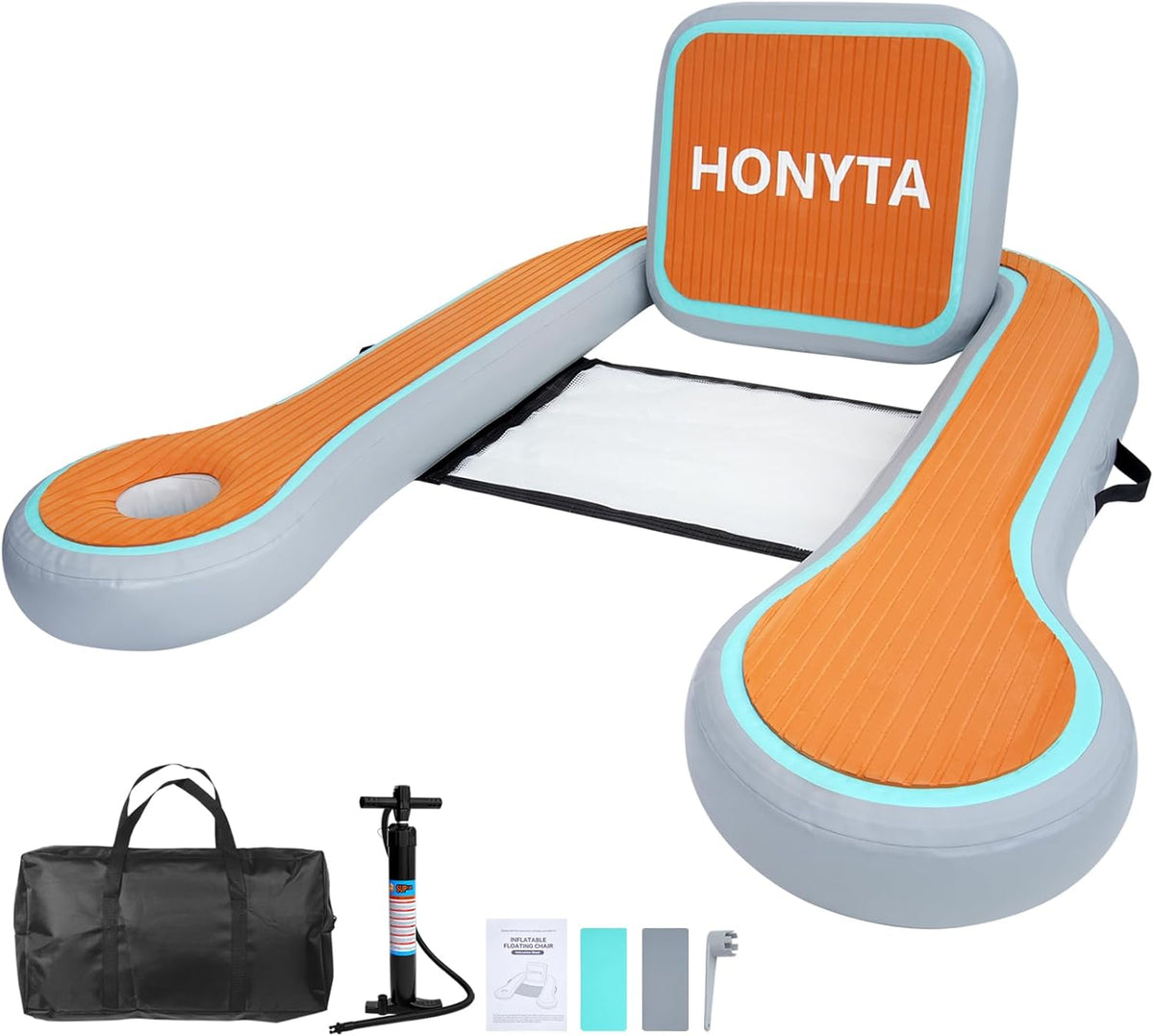 Silla flotante inflable para adultos con soporte para tazas