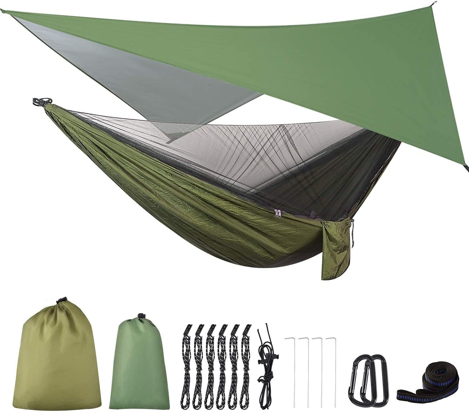 Hamaca de campamento con lona para moscas de lluvia y mosquitera