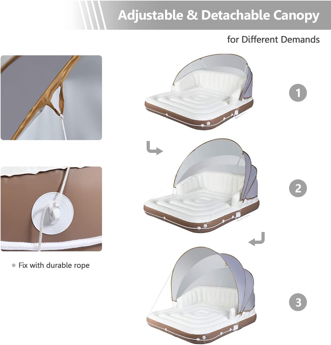 Balsa flotante con parasol