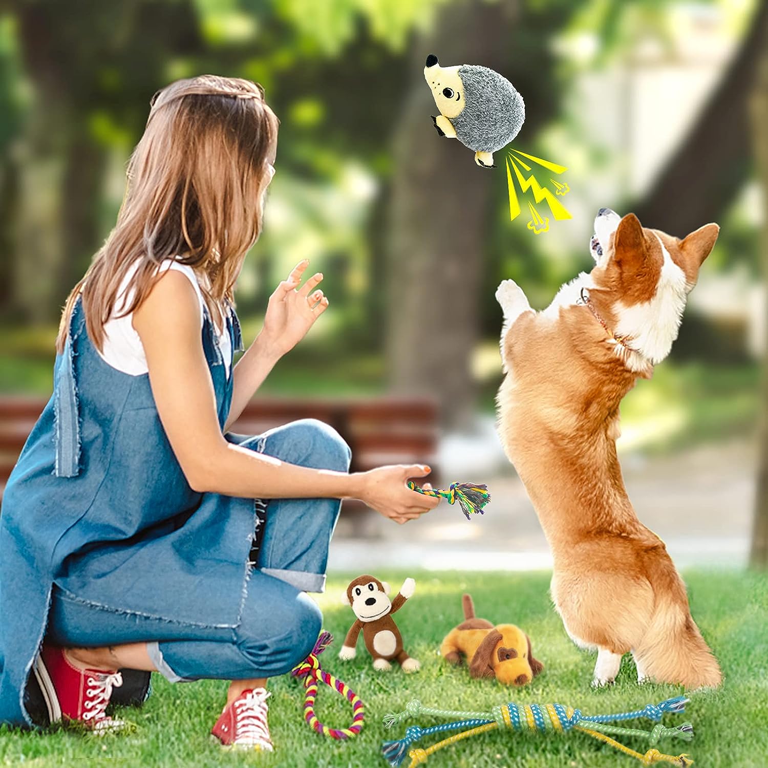 Paquete de 12 juguetes de peluche algodón para tu mascota