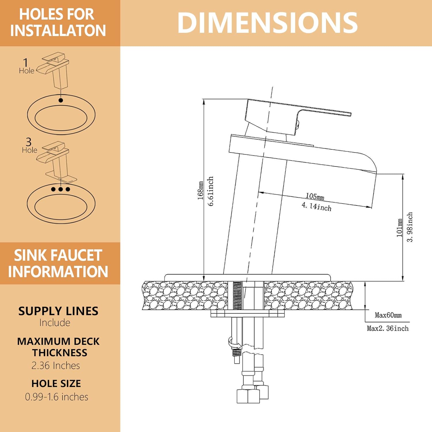 Grifo para baño | Tipo cascada |3