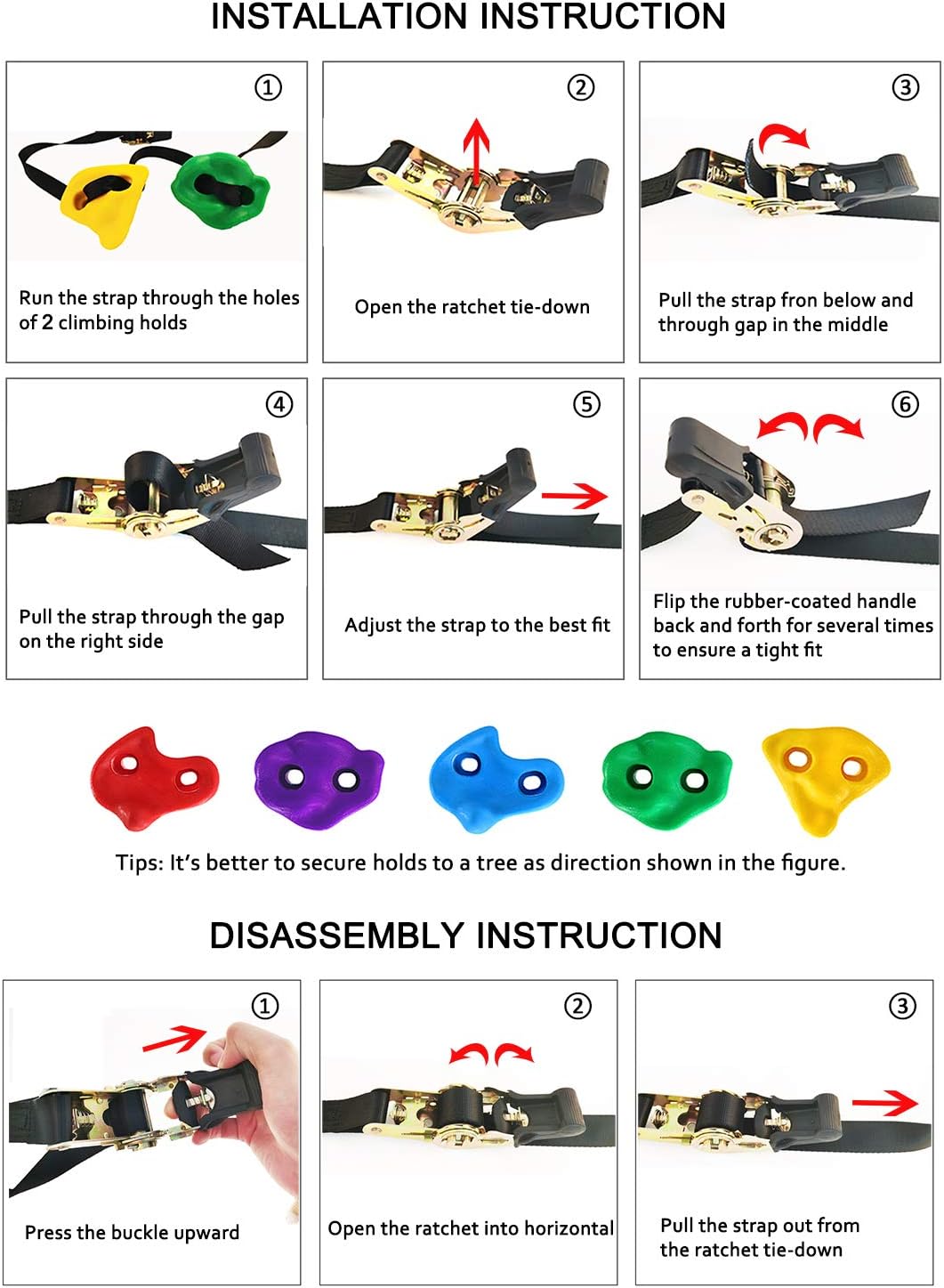 Kit 12 piezas para escalada de árbol para niño